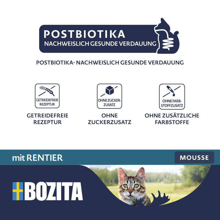 BOZITA Katzen-Nassfutter Mousse mit Rentier